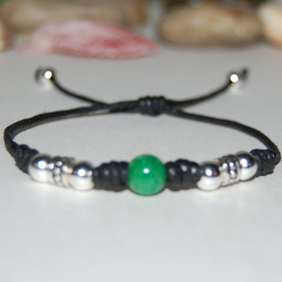 Jade Bracelet,Jade Drawstring Bracelet,Good Luck Bracelet,Good Wish Bracelet - Picture 2 of 3